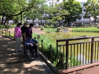 車に乗って公園までお散歩